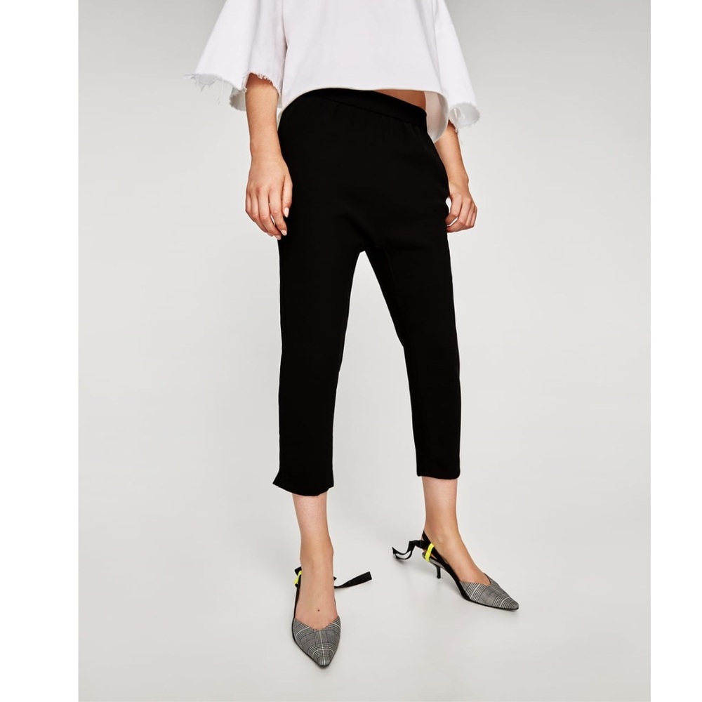 Zara flowing trousers- black- small- NWOT